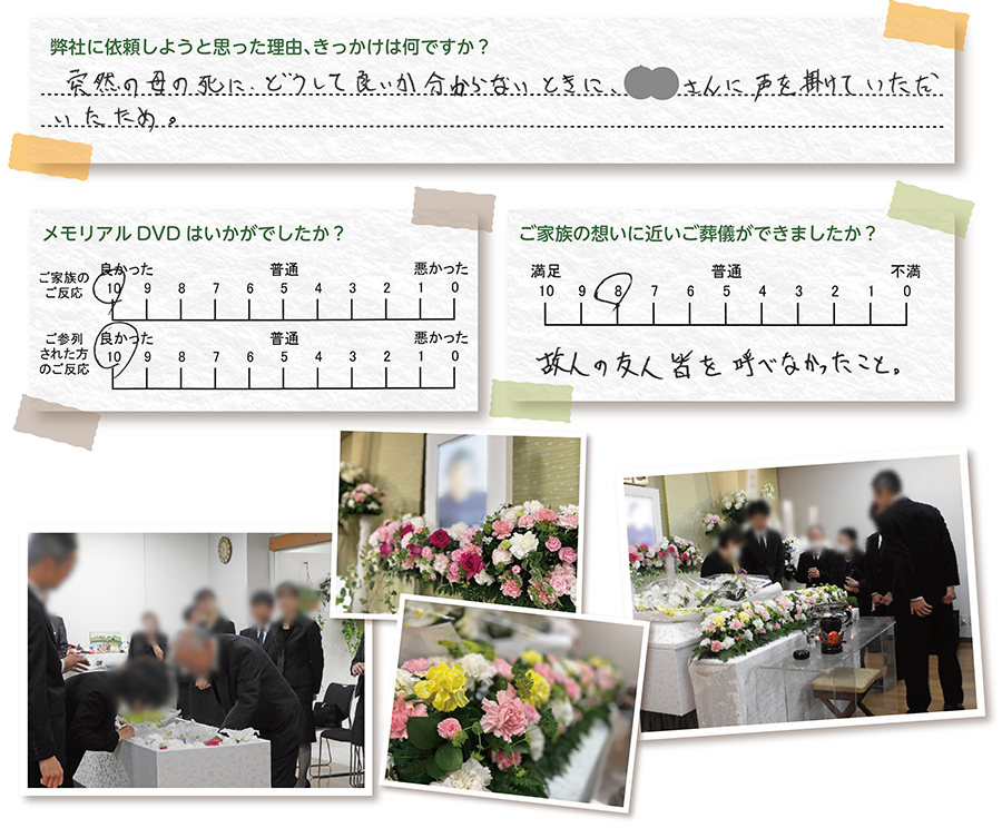 葛西 心和ホール お葬式 お客様の声